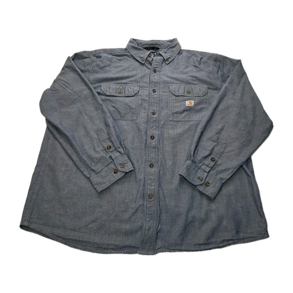Carhartt Other - Carhartt Men's X Large Blue Loose Fit Long Sleeve Button Down Shirt Workwear